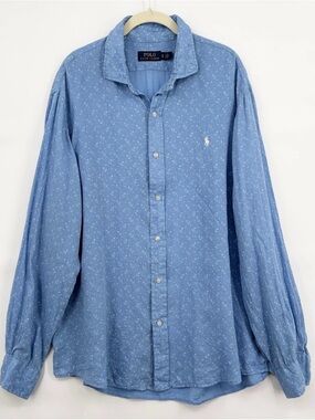 Polo by Ralph Lauren Light Blue Micro-Print Button-Down Shirt